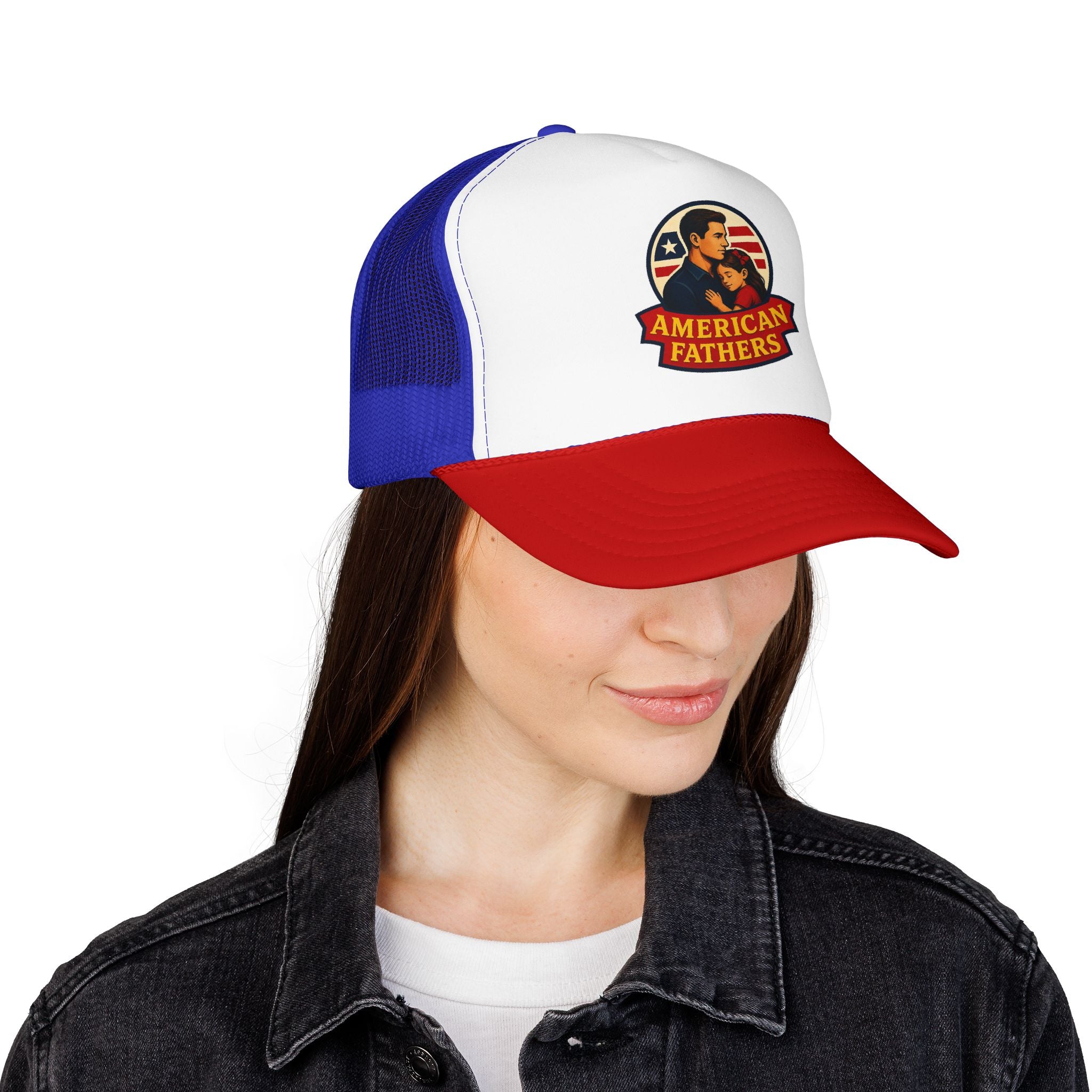 American Fathers Foam Trucker Hat — Patriotic Dad Cap