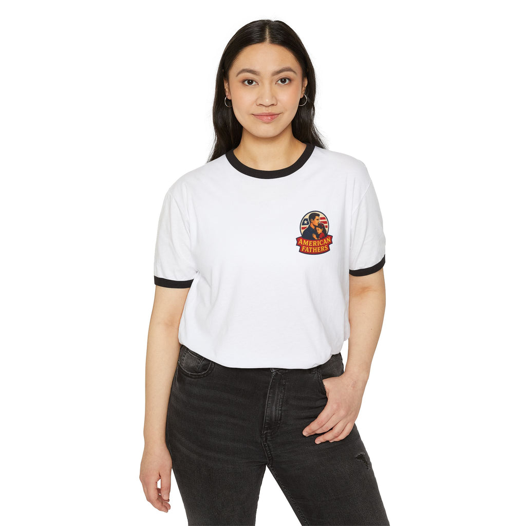 Kids First Ringer T-Shirt — Retro Poster Graphic