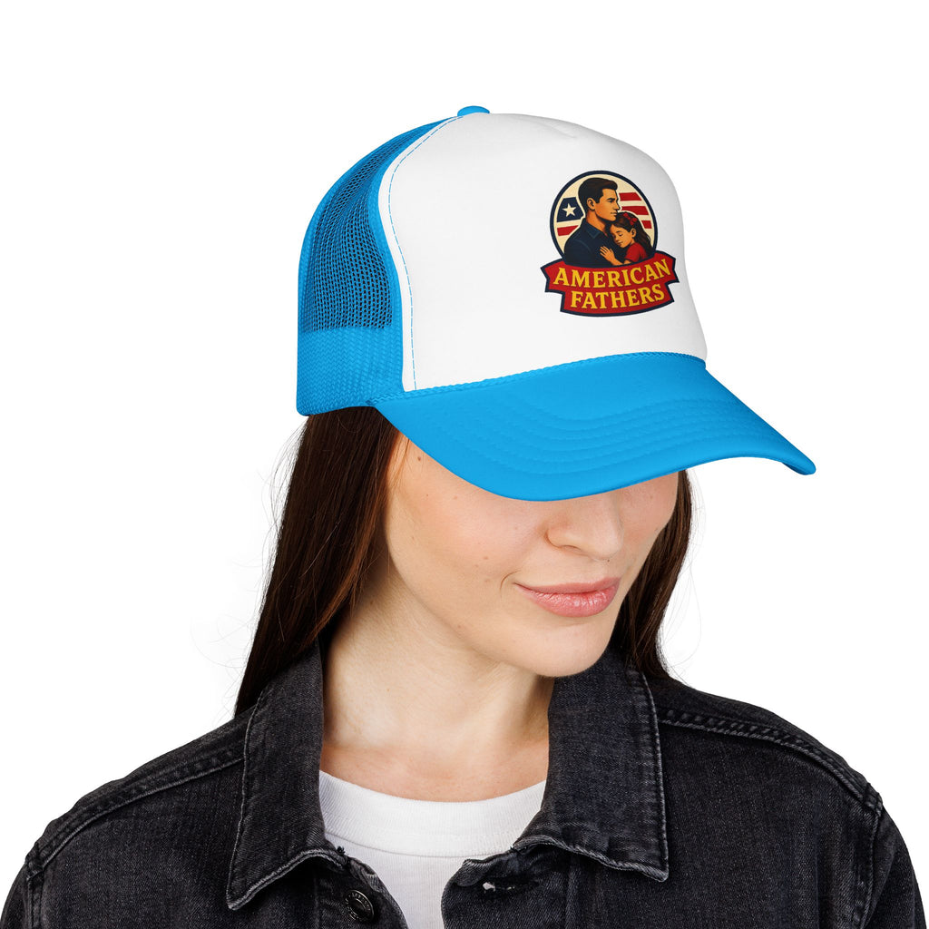 American Fathers Foam Trucker Hat — Patriotic Dad Cap