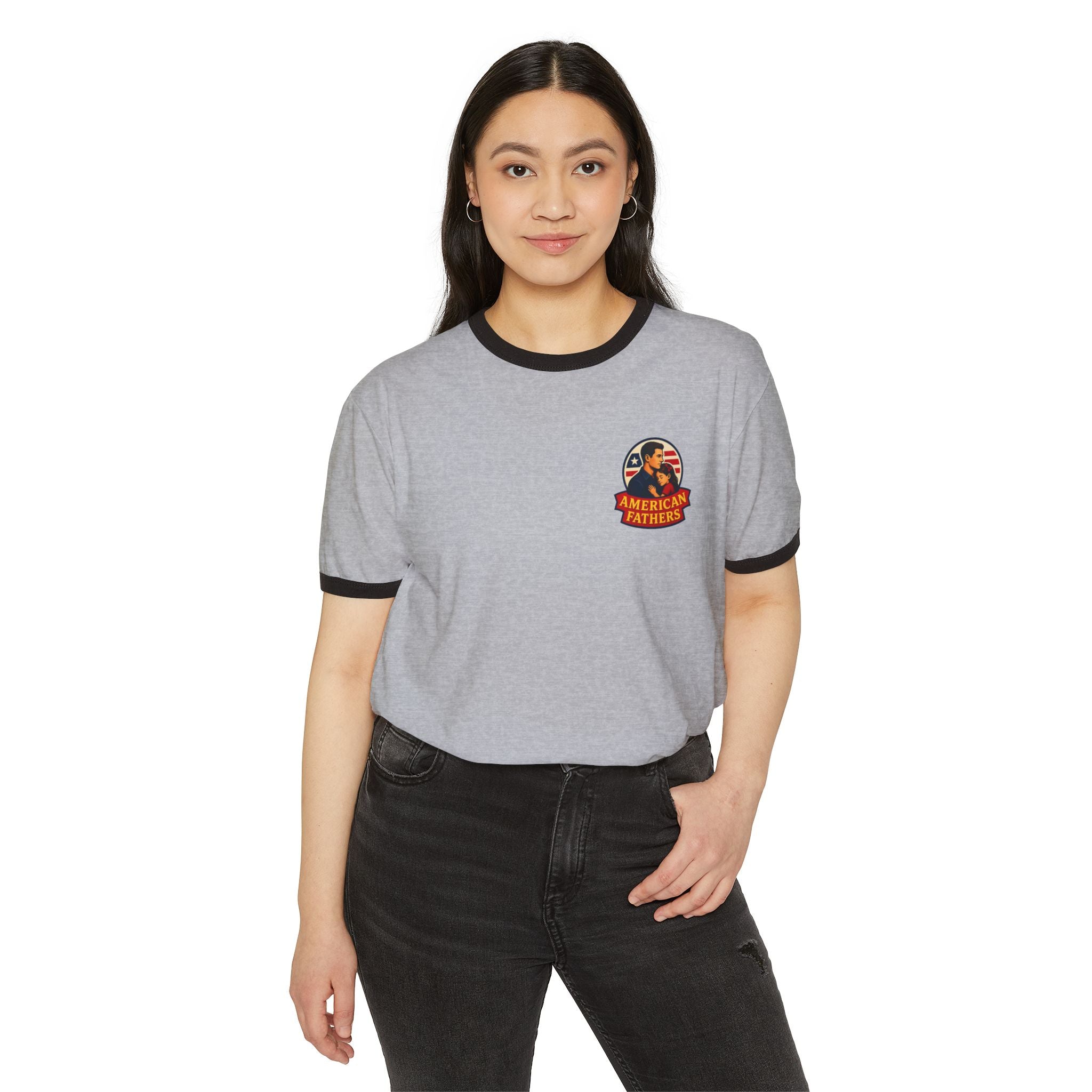 Kids First Ringer T-Shirt — Retro Poster Graphic