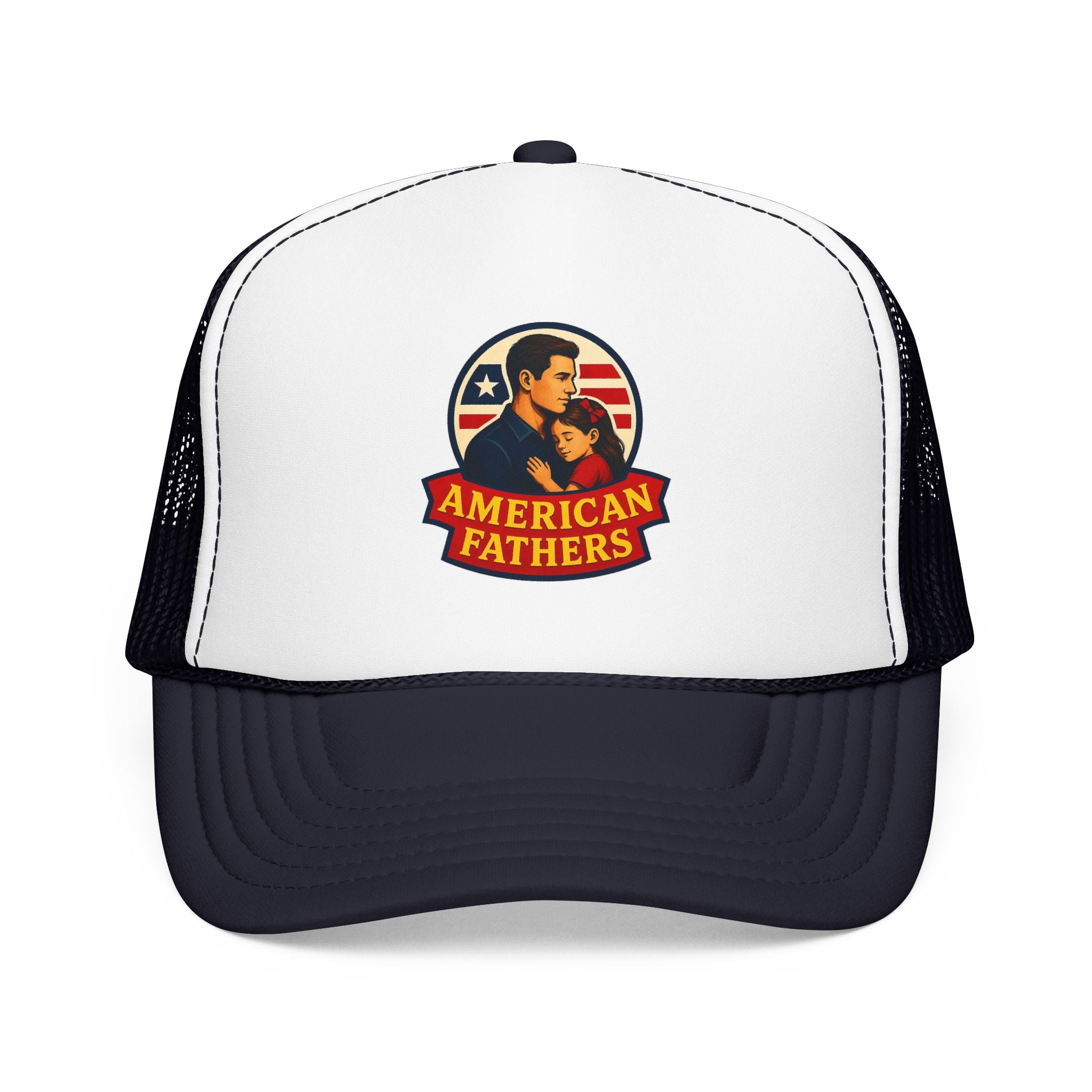 American Fathers Foam Trucker Hat — Patriotic Dad Cap