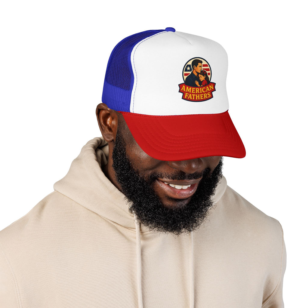 American Fathers Foam Trucker Hat — Patriotic Dad Cap