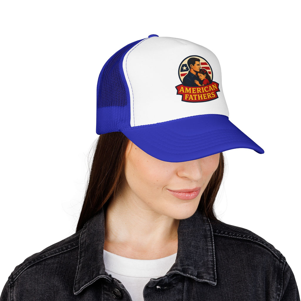 American Fathers Foam Trucker Hat — Patriotic Dad Cap