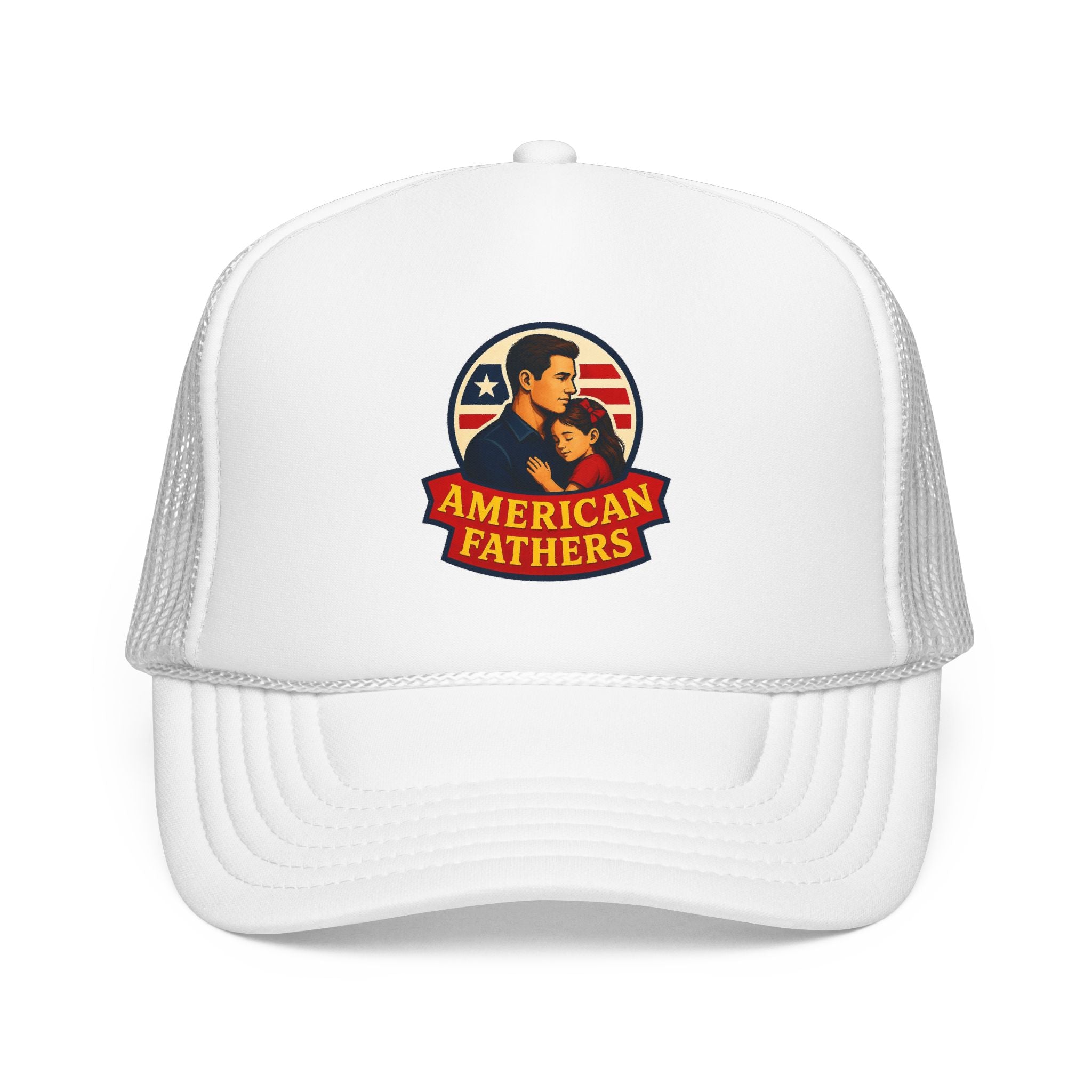 American Fathers Foam Trucker Hat — Patriotic Dad Cap