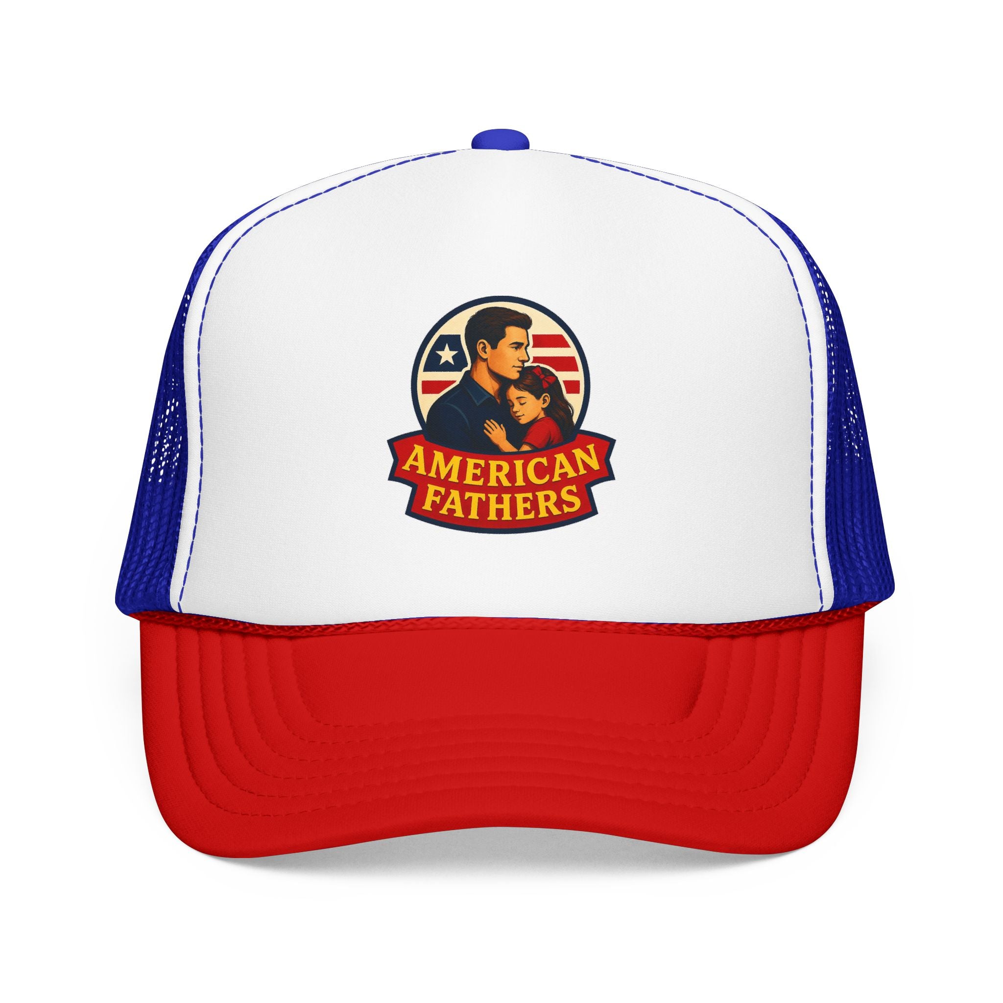 American Fathers Foam Trucker Hat — Patriotic Dad Cap