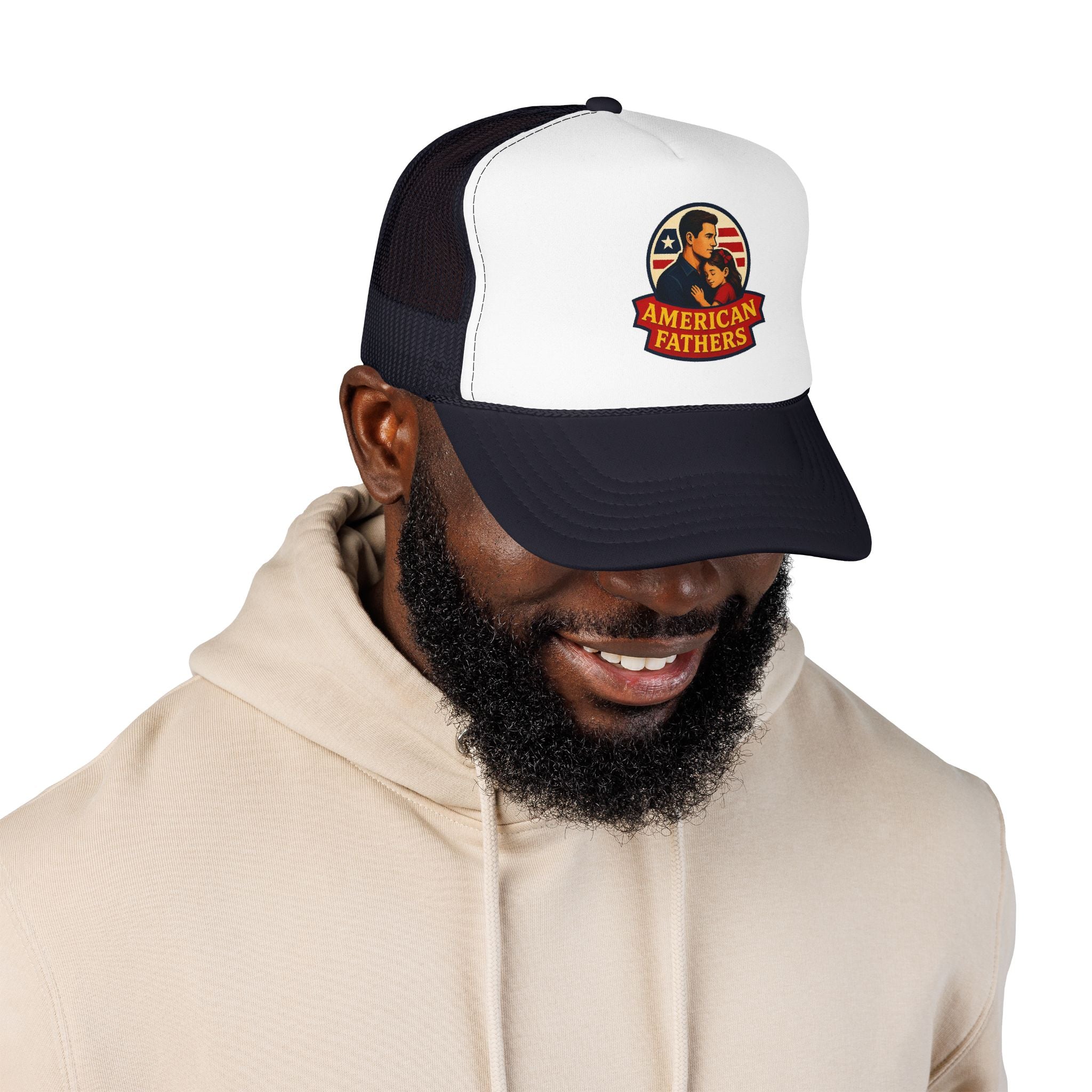American Fathers Foam Trucker Hat — Patriotic Dad Cap