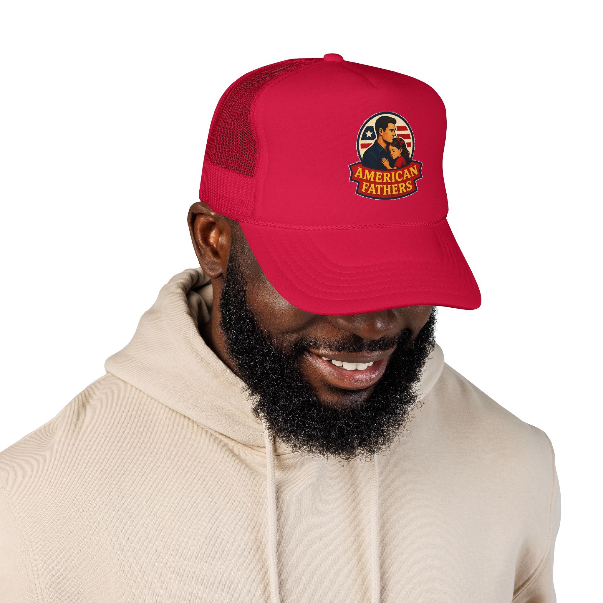 American Fathers Foam Trucker Hat — Patriotic Dad Cap