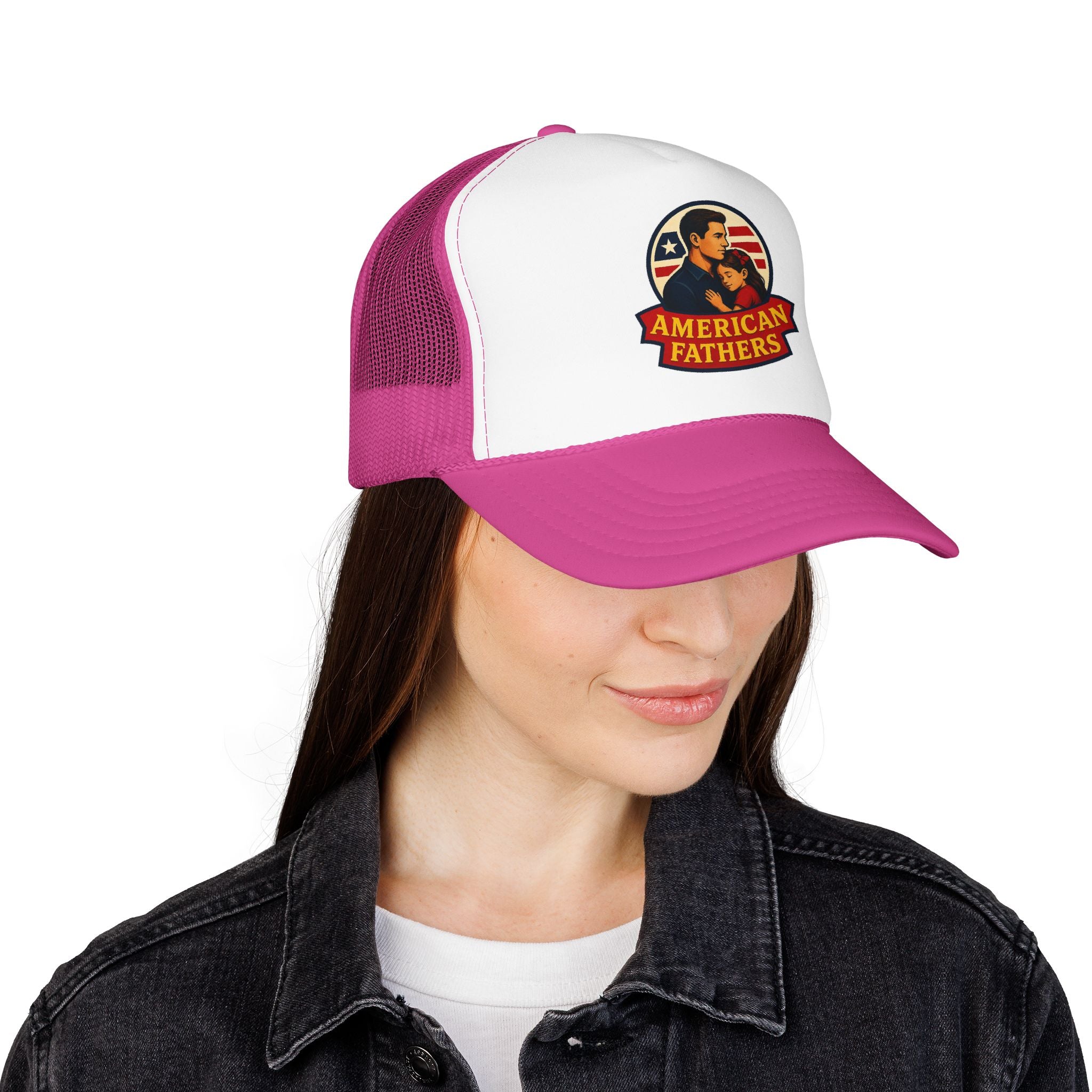 American Fathers Foam Trucker Hat — Patriotic Dad Cap
