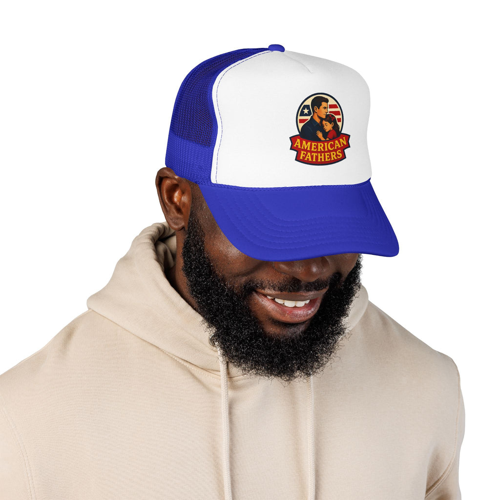 American Fathers Foam Trucker Hat — Patriotic Dad Cap