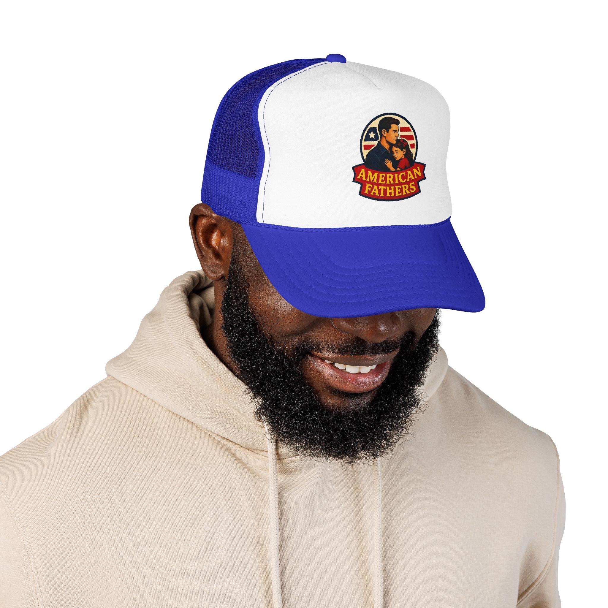 American Fathers Foam Trucker Hat — Patriotic Dad Cap