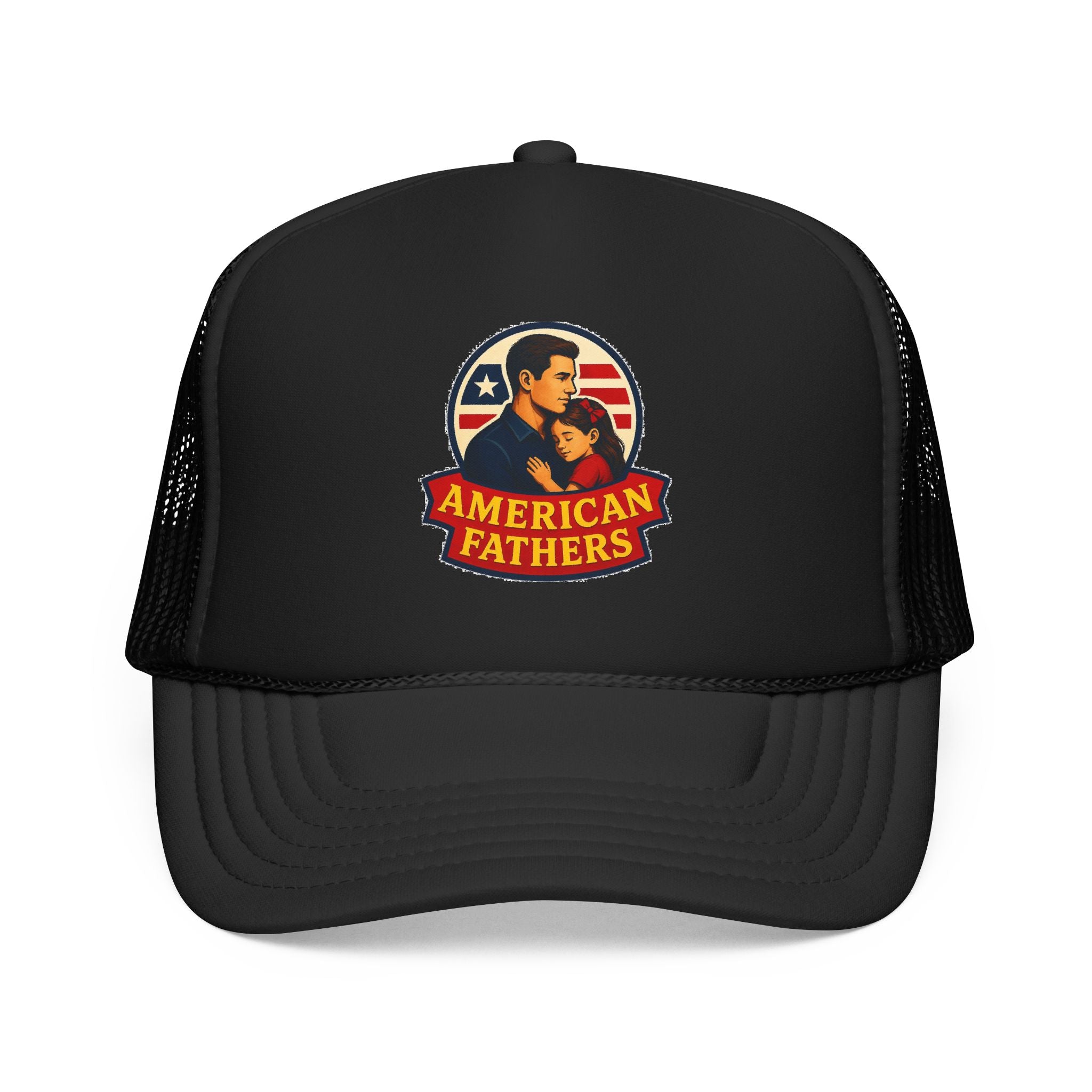 American Fathers Foam Trucker Hat — Patriotic Dad Cap