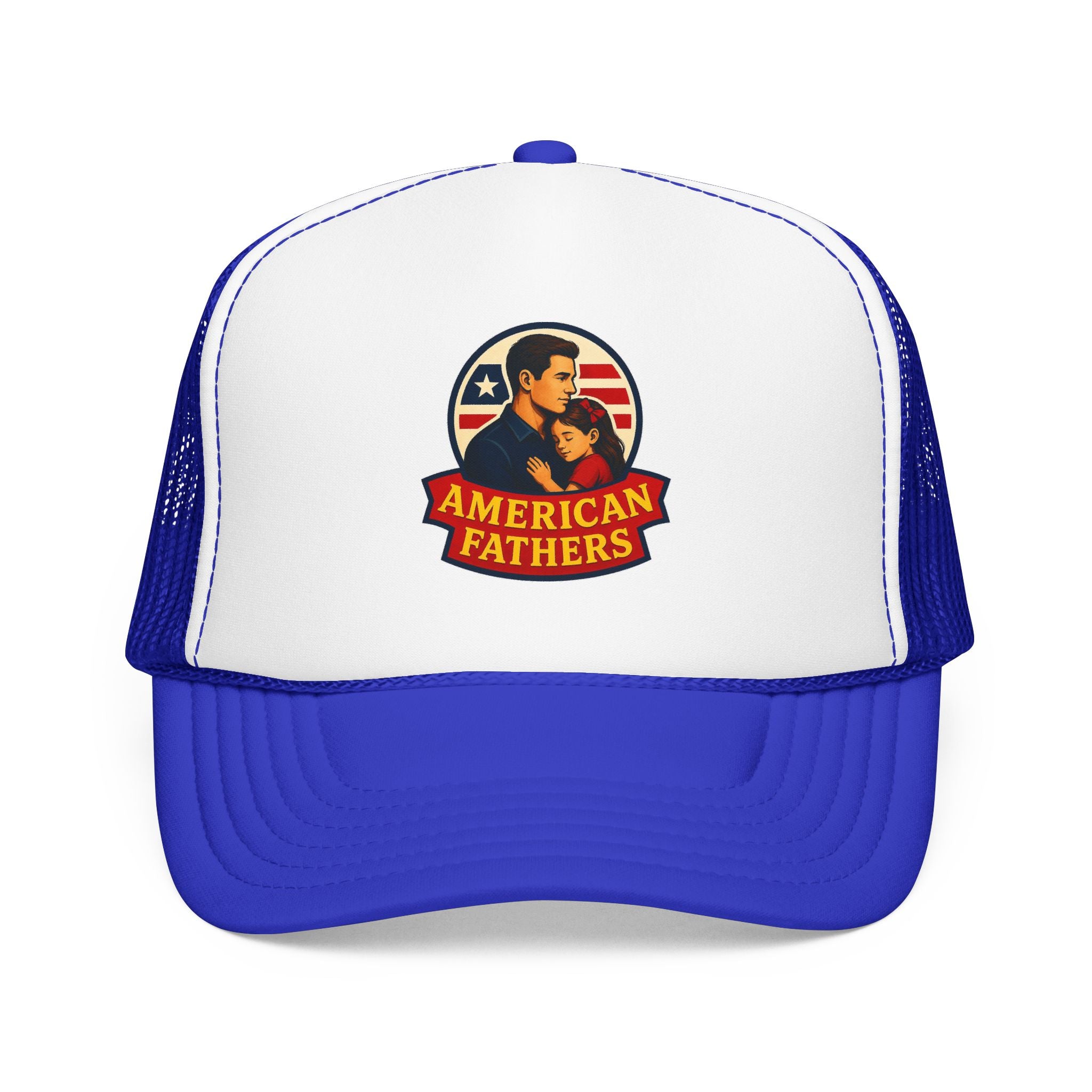 American Fathers Foam Trucker Hat — Patriotic Dad Cap