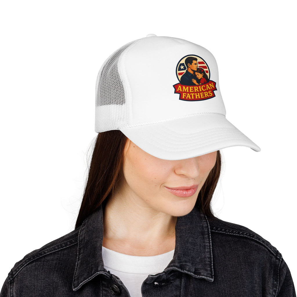 American Fathers Foam Trucker Hat — Patriotic Dad Cap