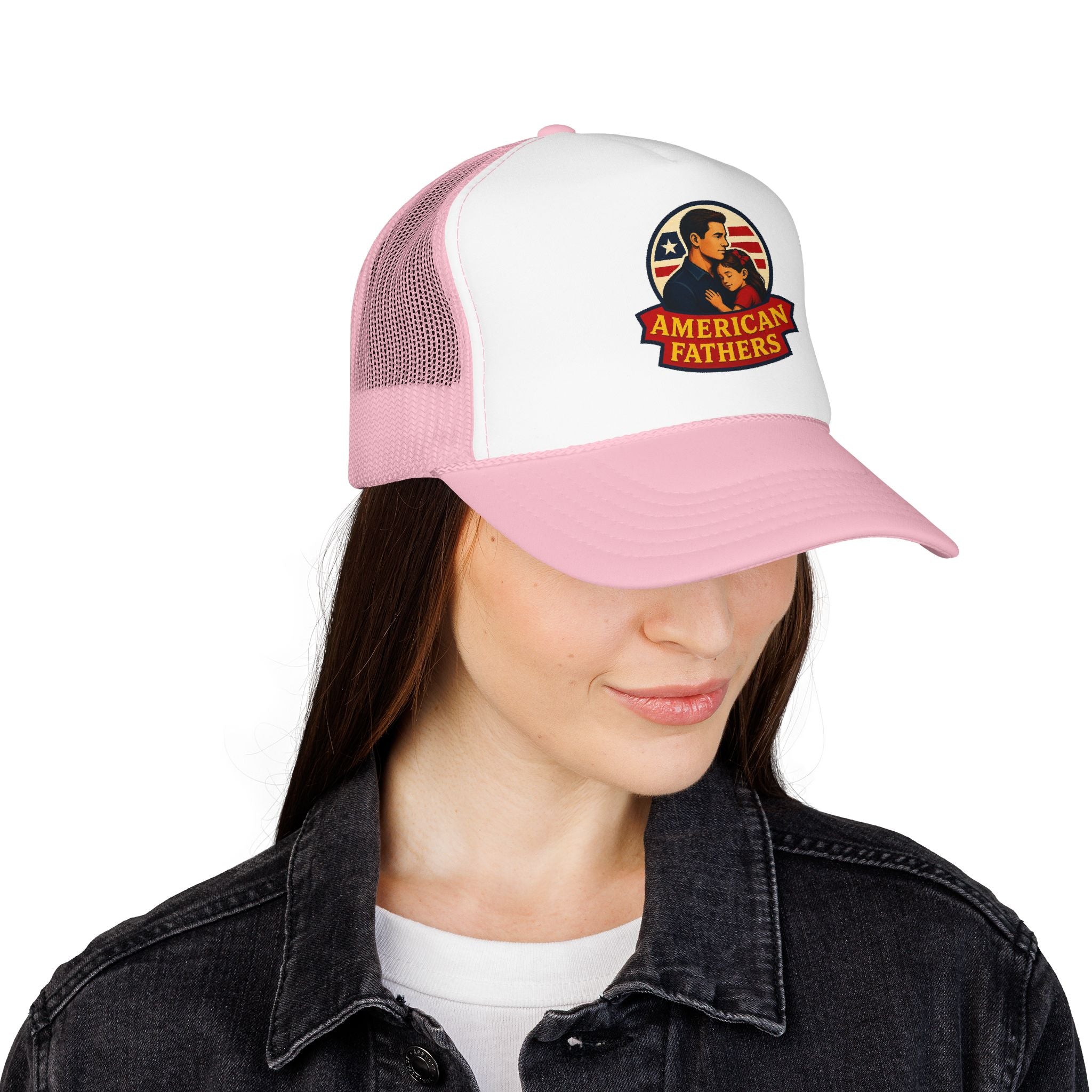 American Fathers Foam Trucker Hat — Patriotic Dad Cap